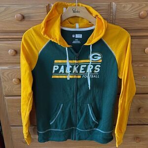 Packers Sweatshirt NFL Green Bay Women's medium zip up‎ lightweight hoodie